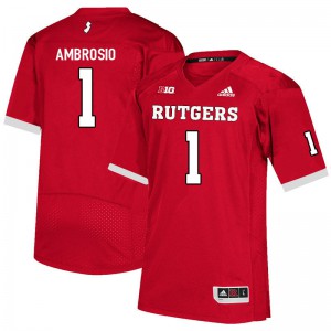Mens Rutgers Scarlet Knights #1 Valentino Ambrosio Scarlet Stitched Jerseys 356602-775