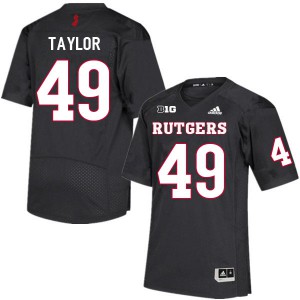 Mens Rutgers University #49 Zack Taylor Black NCAA Jersey 279310-356