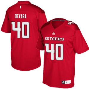 Mens Rutgers University #40 Brendan DeVara Red Alumni Jerseys 385688-127