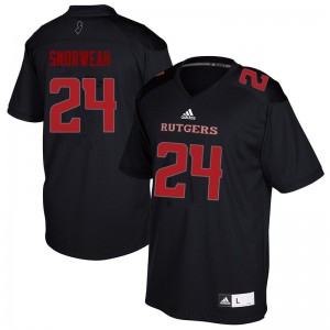 Mens Rutgers University #24 Charles Snorweah Black Player Jerseys 590971-628