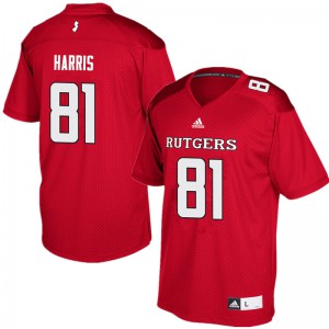 Men Rutgers #81 Clark Harris Red Player Jerseys 140342-586