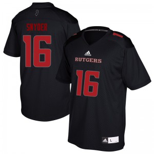 Men Rutgers #16 Cole Snyder Black University Jersey 368072-660