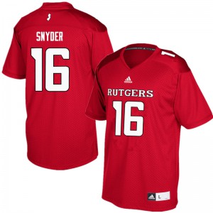 Mens Rutgers University #16 Cole Snyder Red University Jerseys 328668-195