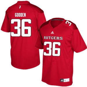 Mens Rutgers University #36 Darius Gooden Red Stitched Jersey 300085-832