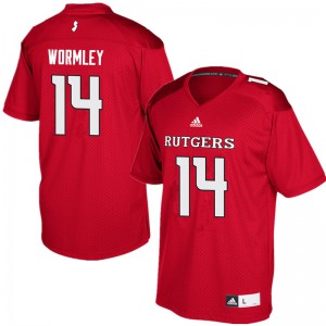 Men Rutgers #14 Everett Wormley Red Player Jerseys 447938-687