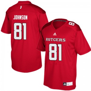 Men's Rutgers Scarlet Knights #81 George Johnson Red NCAA Jersey 830360-373