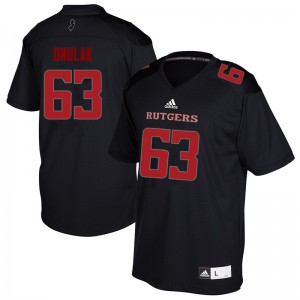 Mens Rutgers University #63 Jim Onulak Black Football Jersey 485292-178