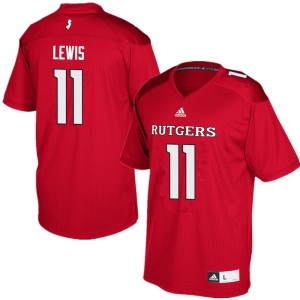 Men's Rutgers #11 Johnathan Lewis Red College Jersey 481945-462