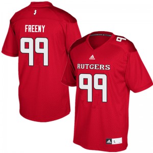 Men's Rutgers University #99 Jonathan Freeny Red Player Jerseys 972061-434
