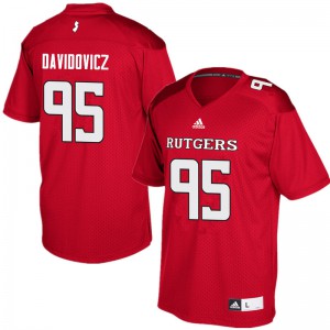 Men's Rutgers #95 Justin Davidovicz Red Stitched Jerseys 925635-279