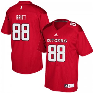 Men's Rutgers University #88 Kenny Britt Red Player Jerseys 910539-926