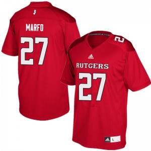 Mens Rutgers #27 Kobe Marfo Red Stitched Jerseys 389477-248