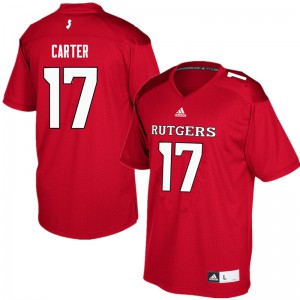 Mens Rutgers Scarlet Knights #17 McLane Carter Red Player Jersey 453642-903
