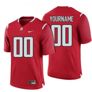 Men's Rutgers #00 Custom Scarlet Limited Embroidery Jersey 807127-107
