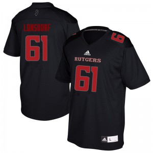 Mens Scarlet Knights #61 Mike Lonsdorf Black Embroidery Jersey 941818-221