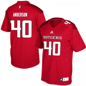 Mens Rutgers University #40 Nihym Anderson Red Football Jersey 819853-907