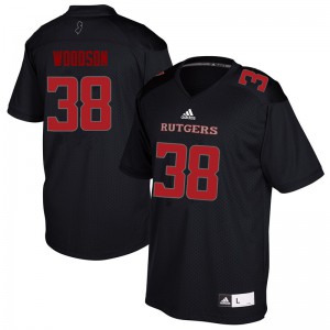 Mens Rutgers #38 Nyshere Woodson Black Stitched Jersey 127324-732