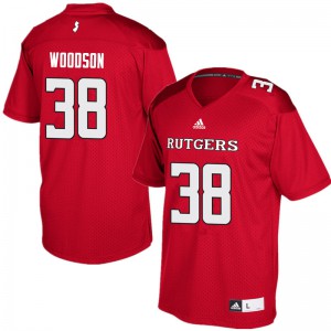 Mens Rutgers Scarlet Knights #38 Nyshere Woodson Red Embroidery Jerseys 348677-939
