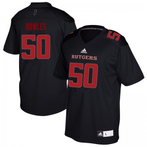 Men Rutgers University #50 Owen Bowles Black College Jersey 113609-903
