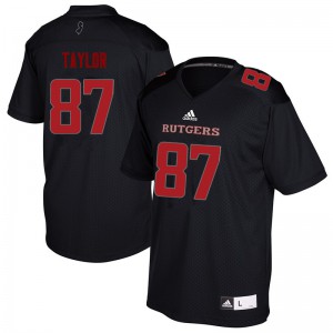 Mens Rutgers Scarlet Knights #87 Prince Taylor Black Player Jersey 719691-724
