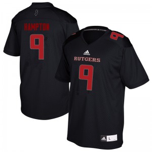Mens Rutgers #9 Saquan Hampton Black Stitched Jersey 583158-304