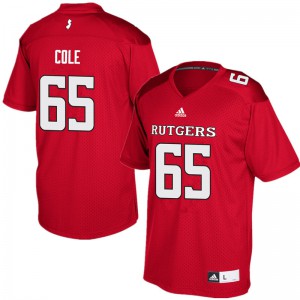 Men's Rutgers #65 Tariq Cole Red NCAA Jerseys 972346-448