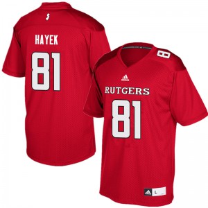 Men's Rutgers #81 Tyler Hayek Red Player Jerseys 729412-917