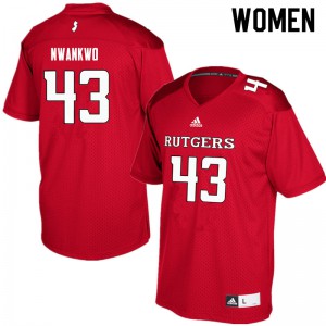Womens Rutgers Scarlet Knights #43 Chike Nwankwo Red Player Jersey 318523-227