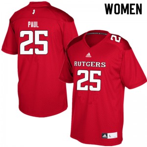 Womens Rutgers #25 Jarrett Paul Red Player Jersey 871041-596