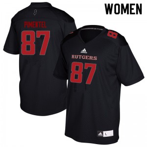 Women's Rutgers University #87 Jonathan Pimentel Black Embroidery Jerseys 600536-126