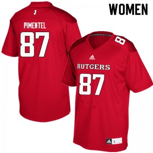 Women's Rutgers University #87 Jonathan Pimentel Red NCAA Jersey 521834-621
