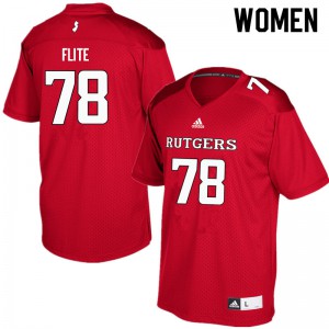 Women's Rutgers #78 Liam Flite Red University Jersey 101221-199