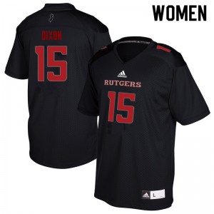 Women's Rutgers University #15 Malik Dixon Black Football Jerseys 567158-169