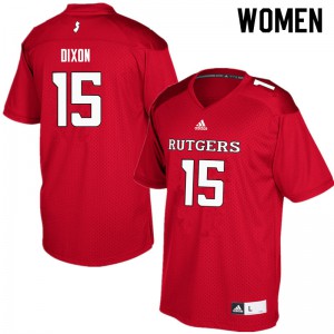 Women's Rutgers Scarlet Knights #15 Malik Dixon Red Football Jersey 430483-518