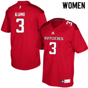 Women Scarlet Knights #3 Matt Alaimo Red Football Jerseys 416812-533