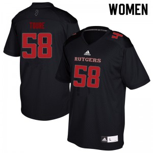 Women Rutgers University #58 Mohamed Toure Black High School Jerseys 872656-479