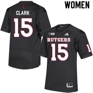 Womens Scarlet Knights #15 Alijah Clark Black Official Jerseys 968586-726