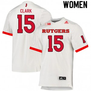 Women Scarlet Knights #15 Alijah Clark White Stitched Jersey 615348-714