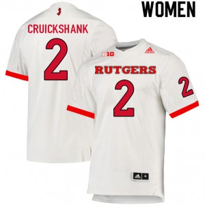 Women's Rutgers #2 Aron Cruickshank White College Jerseys 246157-203