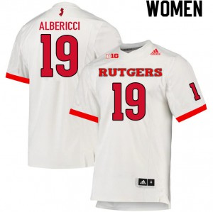Womens Scarlet Knights #19 Austin Albericci White University Jerseys 313854-976