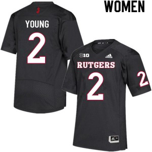 Women's Rutgers #2 Avery Young Black College Jerseys 435915-993