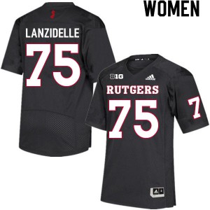 Women's Rutgers #75 Beau Lanzidelle Black Official Jersey 936355-762