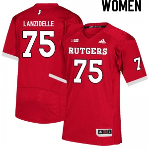 Women's Rutgers University #75 Beau Lanzidelle Scarlet University Jersey 913687-123