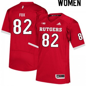 Womens Rutgers #82 Brayden Fox Scarlet Stitch Jersey 942330-191