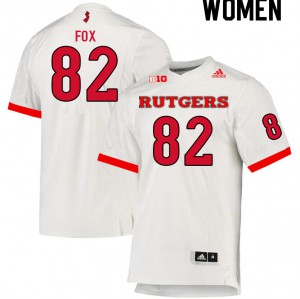Womens Rutgers #82 Brayden Fox White Player Jersey 524029-363