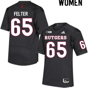 Women Rutgers University #65 Bryan Felter Black Alumni Jerseys 886154-966