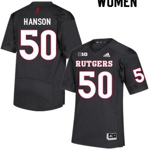 Women Rutgers Scarlet Knights #50 CJ Hanson Black Stitched Jerseys 663372-150