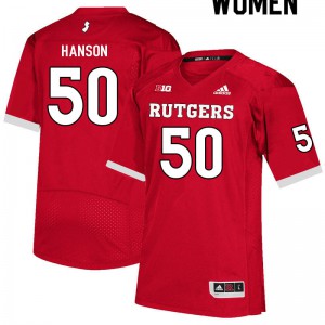 Women's Rutgers Scarlet Knights #50 CJ Hanson Scarlet Player Jerseys 695981-711