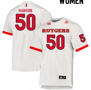 Women's Scarlet Knights #50 CJ Hanson White Alumni Jerseys 925235-749