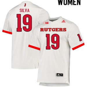 Women's Rutgers University #19 Calebe Silva White NCAA Jerseys 765281-385
